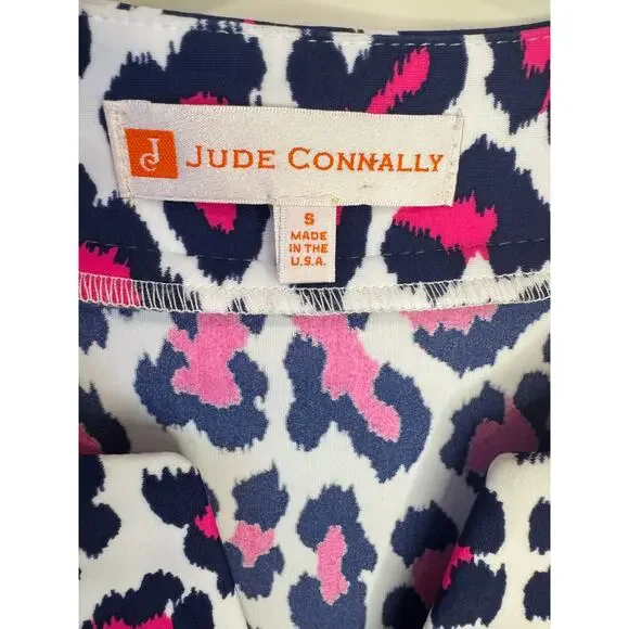 JUDE CONNALLY Megan Tunic Dress Catalina Large Leopard in Navy & Pink Size Small - Picture 3 of 10
